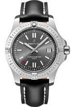 Load image into Gallery viewer, Breitling Colt 41 Automatic Watch - Steel - Tempest Gray Dial - Black Leather Strap - Folding Buckle - A17313101F1X4 - Luxury Time NYC