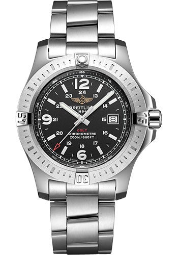 Breitling Colt Quartz Watch - Steel - Volcano Black Dial - Steel Bracelet - A74388111B1A1 - Luxury Time NYC