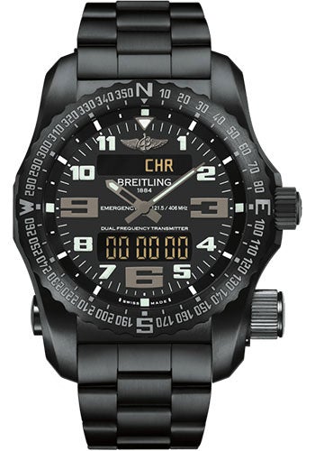 Breitling Emergency Watch - Black Titanium - Volcano Black Dial - Black Titanium Bracelet - V7632522/BC46/159V - Luxury Time NYC