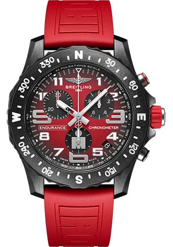 Breitling Endurance Pro IRONMAN¬Æ Watch - Breitlight¬Æ - Red Dial - Red Rubber Strap - Tang Buckle - X823109A1K1S1 - Luxury Time NYC
