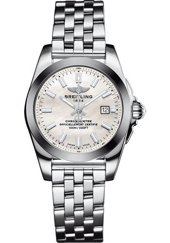Breitling Galactic 29 Sleek Watch - Steel - Mother-Of-Pearl Dial - Steel Bracelet - W72348121A1A1 - Luxury Time NYC