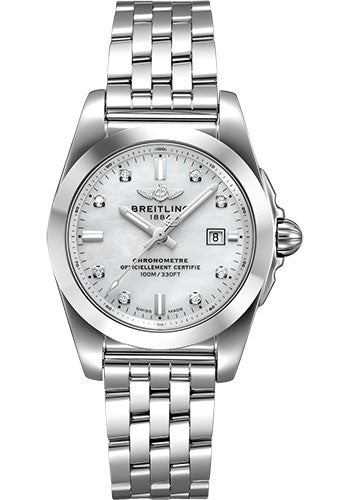 Breitling Galactic 29 Sleek Watch - Steel - Pearl Diamond Dial - Steel Bracelet - W72348121A2A1 - Luxury Time NYC