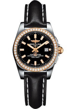 Load image into Gallery viewer, Breitling Galactic 29 Sleek Watch - Steel &amp; rose Gold, gem-set bezel - Trophy Black Dial - Black Leather Strap - Tang Buckle - C7234853/BF32/477X/A12BA.1 - Luxury Time NYC