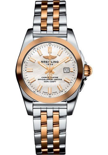Breitling Galactic 29 Sleek Watch - Steel & rose Gold - Mother-Of-Pearl Dial - Two-Tone Bracelet - C72348121A1C1 - Luxury Time NYC