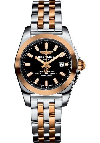Breitling Galactic 29 Sleek Watch - Steel & rose Gold - Trophy Black Dial - Steel And Rose Gold Bracelet - C7234812/BF32/791C - Luxury Time NYC