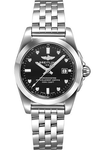 Breitling Galactic 29 Sleek Watch - Steel - Trophy Black Diamond Dial - Steel Bracelet - W72348121B1A1 - Luxury Time NYC