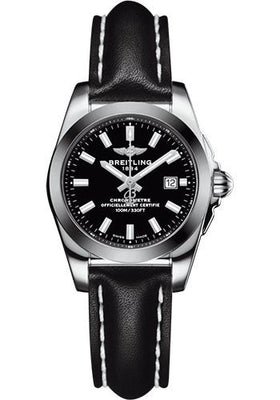 Breitling Galactic 29 SleekT Watch - Steel Case - Trophy Black Dial - Black Leather Strap - W7234812/BE49/477X/A12BA.1 - Luxury Time NYC