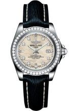 Load image into Gallery viewer, Breitling Galactic 32 Sleek Watch - Stainless Steel - Mother-Of-Pearl Dial - Blue Calfskin Leather Strap - Tang Buckle - A71330531A1X1 - Luxury Time NYC