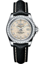 Load image into Gallery viewer, Breitling Galactic 32 Sleek Watch - Steel - Mother-Of-Pearl Diamond Dial - Black Sahara Strap - A7133053/A801/208X/A14BA.1 - Luxury Time NYC