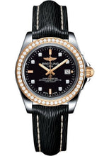 Load image into Gallery viewer, Breitling Galactic 32 Sleek Watch - Steel &amp; rose Gold, gem-set bezel - Trophy Black Diamond Dial - Black Sahara Strap - C7133053/BF64/208X/A14BA.1 - Luxury Time NYC