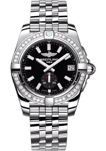 Breitling Galactic 36 Automatic Watch - Steel - Onyx Black Dial - Steel Bracelet - A37330531B1A1 - Luxury Time NYC