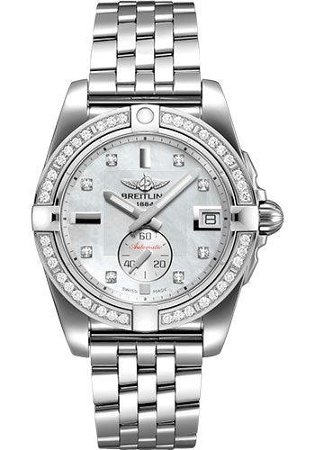 Breitling Galactic 36 Automatic Watch - Steel - Pearl Diamond Dial - Steel Bracelet - A37330531A1A1 - Luxury Time NYC