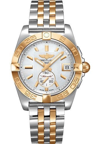Breitling Galactic 36 Automatic Watch - Steel & rose Gold - Pearl Dial - Two-Tone Bracelet - C37330121A1C1 - Luxury Time NYC