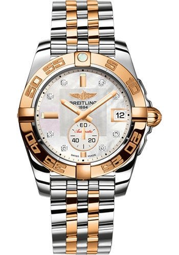 Breitling Galactic 36 Automatic Watch - Steel & rose Gold - Pearl Diamond Dial - Steel And Gold Bracelet - C37330121A2C1 - Luxury Time NYC