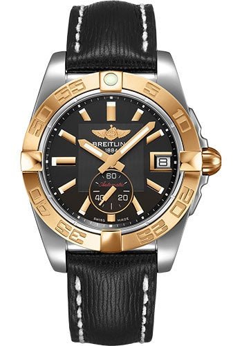 Breitling Galactic 36 Automatic Watch - Steel & rose Gold - Volcano Black Dial - Black Sahara Strap - Tang Buckle - C37330121B1X1 - Luxury Time NYC