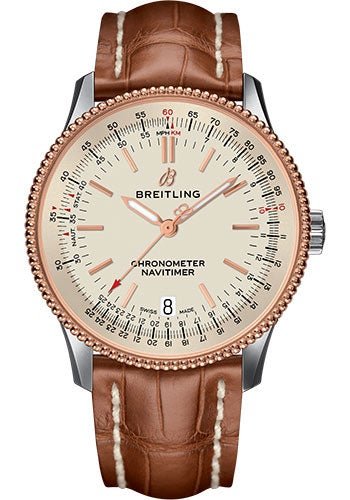 Breitling Men's A17325241B1P1 Navitimer 1 Black Leather Watch