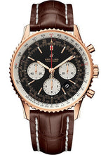Load image into Gallery viewer, Breitling Navitimer 1 B01 Chronograph 43 Watch - Red Gold Case - Black Dial - Brown Croco Strap - RB0121211B1P1 - Luxury Time NYC