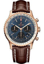 Load image into Gallery viewer, Breitling Navitimer 1 B01 Chronograph 43 Watch - Red Gold Case - Blue Dial - Brown Croco Strap - RB0121211C1P2 - Luxury Time NYC
