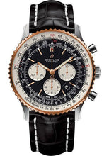 Load image into Gallery viewer, Breitling Navitimer 1 B01 Chronograph 46 Watch - Steel and Red Gold Case - Black Dial - Black Croco Strap - UB0127211B1P1 - Luxury Time NYC