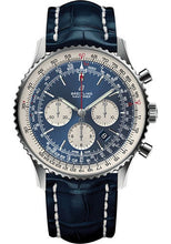 Load image into Gallery viewer, Breitling Navitimer 1 B01 Chronograph 46 Watch - Steel Case - Aurora Blue Dial - Blue Croco Strap - AB0127211C1P1 - Luxury Time NYC