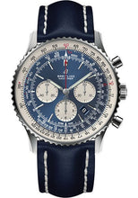 Load image into Gallery viewer, Breitling Navitimer 1 B01 Chronograph 46 Watch - Steel Case - Aurora Blue Dial - Blue Leather Strap - AB0127211C1X1 - Luxury Time NYC