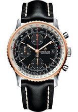 Load image into Gallery viewer, Breitling Navitimer 1 Chronograph 41 Watch - Steel and Red Gold Case - Black Dial - Black Leather Strap - U13324211B1X1 - Luxury Time NYC