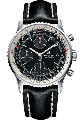 Breitling Navitimer 1 Chronograph 41 Watch - Steel Case - Black Dial - Black Leather Strap - A13324121B1X1 - Luxury Time NYC