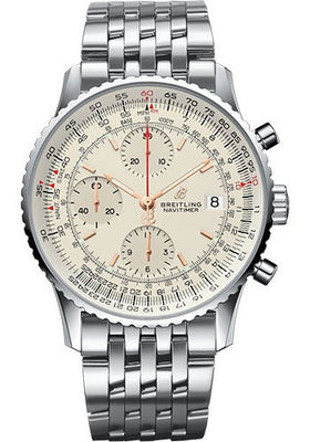 Breitling Navitimer 1 Chronograph 41 Watch - Steel Case - Mercury Silver Dial - Steel Pilot Bracelet - A13324121G1A1 - Luxury Time NYC
