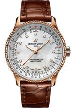 Load image into Gallery viewer, Breitling Navitimer Automatic 35 Watch - 18K Red Gold - Mother-Of-Pearl Dial - Brown Alligator Leather Strap - Folding Buckle - R17395211A1P2 - Luxury Time NYC