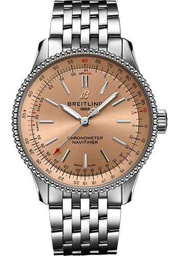 Breitling Navitimer Automatic 35 Watch - Stainless Steel - Copper Dial - Metal Bracelet - A17395201K1A1 - Luxury Time NYC