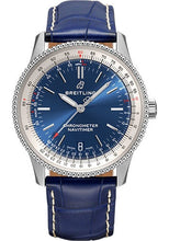 Load image into Gallery viewer, Breitling Navitimer Automatic 38 Watch - Steel - Blue Dial - Blue Croco Strap - Folding Buckle - A17325211C1P3 - Luxury Time NYC