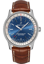 Load image into Gallery viewer, Breitling Navitimer Automatic 38 Watch - Steel - Blue Dial - Gold Croco Strap - Folding Buckle - A17325211C1P4 - Luxury Time NYC