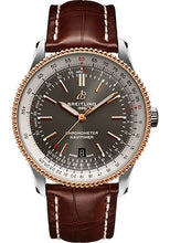 Load image into Gallery viewer, Breitling Navitimer Automatic 41 Watch - Steel &amp; Red Gold - Anthracite Dial - Brown Croco Strap - Folding Buckle - U17326211M1P2 - Luxury Time NYC