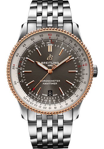 Breitling Navitimer Automatic 41 Watch - Steel & Red Gold - Anthracite Dial - Steel Bracelet - U17326211M1A1 - Luxury Time NYC