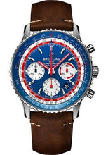 Load image into Gallery viewer, Breitling Navitimer B01 Chronograph 43 Pan Am Watch - Steel - Blue Dial - Brown Nubuck Strap - Tang Buckle - AB01212B1C1X1 - Luxury Time NYC
