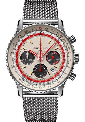 Breitling Navitimer B01 Chronograph 43 TWA Watch - Steel - White Dial - Steel Bracelet - AB01219A1G1A1 - Luxury Time NYC