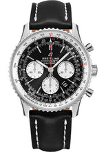 Load image into Gallery viewer, Breitling Navitimer B01 Chronograph 43 Watch - Steel - Black Dial - Black Leather Strap - Folding Buckle - AB0121211B1X2 - Luxury Time NYC