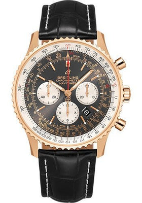 Breitling Navitimer B01 Chronograph 46 Watch - 18k Red Gold - Anthracite Dial - Black Croco Strap - Folding Buckle - RB0127121F1P2 - Luxury Time NYC