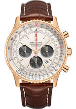 Load image into Gallery viewer, Breitling Navitimer B01 Chronograph 46 Watch - 18k Red Gold - Silver Dial - Brown Croco Strap - Folding Buckle - RB0127121G1P2 - Luxury Time NYC