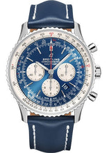 Load image into Gallery viewer, Breitling Navitimer B01 Chronograph 46 Watch - Steel - Aurora Blue Dial - Blue Leather Strap - Folding Buckle - AB0127211C1X2 - Luxury Time NYC