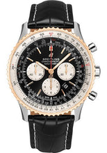 Load image into Gallery viewer, Breitling Navitimer B01 Chronograph 46 Watch - Steel &amp; Red Gold - Black Dial - Black Croco Strap - Folding Buckle - UB0127211B1P2 - Luxury Time NYC