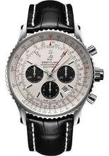 Load image into Gallery viewer, Breitling Navitimer B03 Chronograph Rattrapante 45 Watch - Stainless Steel - Silver Dial - Black Alligator Leather Strap - Folding Buckle - AB0311211G1P1 - Luxury Time NYC