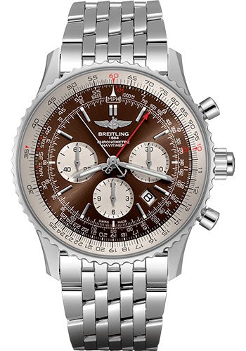 Breitling Navitimer B03 Chronograph Rattrapante 45 Watch - Steel - Panamerican Bronze Dial - Steel Bracelet - AB0310211Q1A1 - Luxury Time NYC