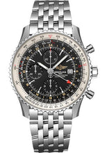 Load image into Gallery viewer, Breitling Navitimer Chronograph GMT 46 Watch - Stainless Steel - Black Dial - Metal Bracelet - A24322121B1A1 - Luxury Time NYC