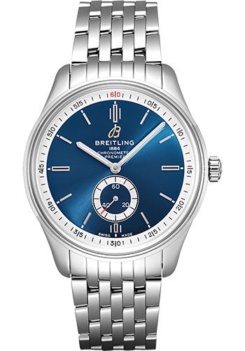 Breitling Premier Automatic Watch - 40mm Steel Case - Blue Dial - Steel Bracelet - A37340351C1A1 - Luxury Time NYC
