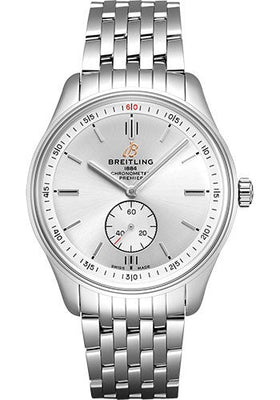 Breitling Premier Automatic Watch - 40mm Steel Case - Silver Dial - Steel Bracelet - A37340351G1A1 - Luxury Time NYC