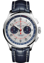 Load image into Gallery viewer, Breitling Premier B01 Chronograph 42 Bentley Mulliner Limited Edition Watch - Stainless Steel - Silver Dial - Blue Alligator Leather Strap - Folding Buckle Limited Edition of 1000 - AB0118A71G1P1 - Luxury Time NYC