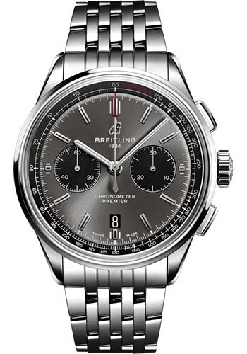 Breitling Premier B01 Chronograph 42 Watch - Stainless Steel - Anthracite Dial - Metal Bracelet - AB0118221B1A1 - Luxury Time NYC