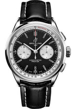 Load image into Gallery viewer, Breitling Premier B01 Chronograph 42 Watch - Stainless Steel - Black Dial - Black Alligator Leather Strap - Folding Buckle - AB0118371B1P1 - Luxury Time NYC