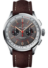 Load image into Gallery viewer, Breitling Premier B01 Chronograph 42 Wheels and Waves Limited Edition Watch - Stainless Steel - Anthracite Dial - Brown Calfskin Leather Strap - Folding Buckle Limited Edition - AB0118A31B1X2 - Luxury Time NYC